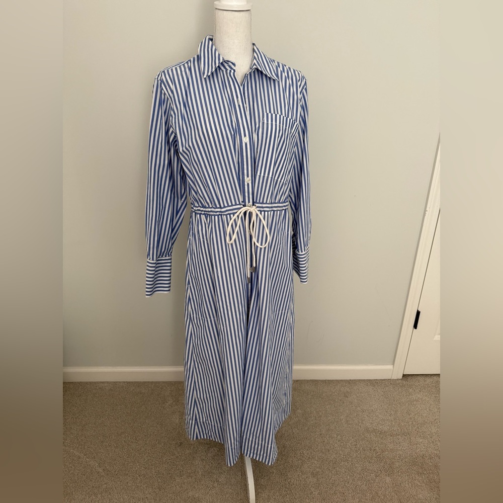 Rails Blue and White Striped Long Sleeve Dress